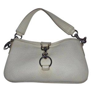 Miu Miu by Prada White Leather & Chrome Two Way Purse